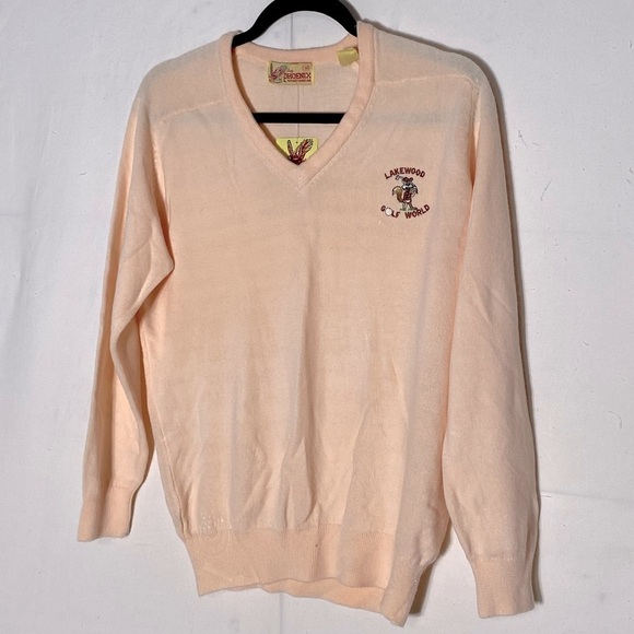 Vintage Lady Phoenix Sportswear Orange Lakewood Golf World V Neck Sweater M - Picture 1 of 11